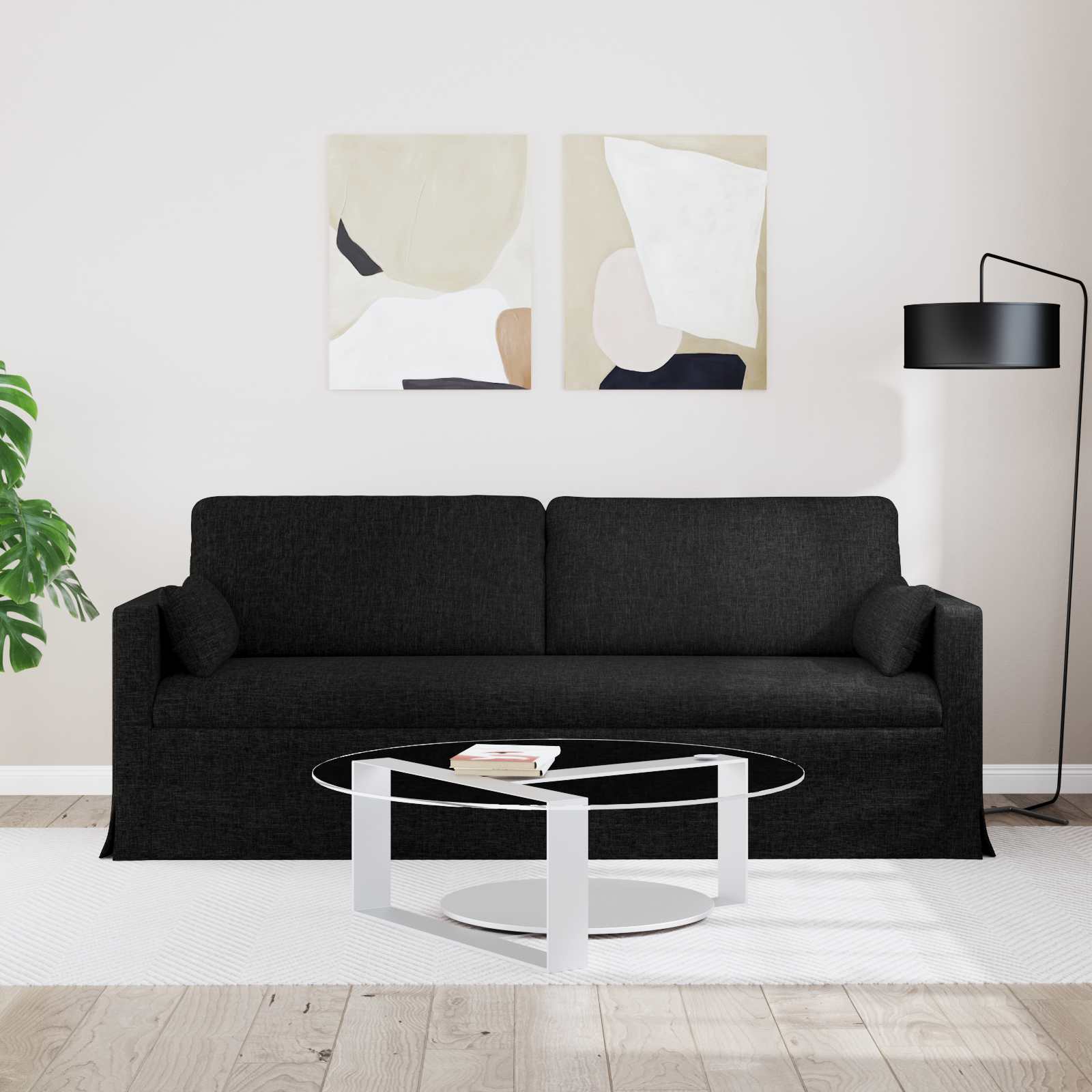 Sofa Crna 198 x 78 x 80 cm tkanina
