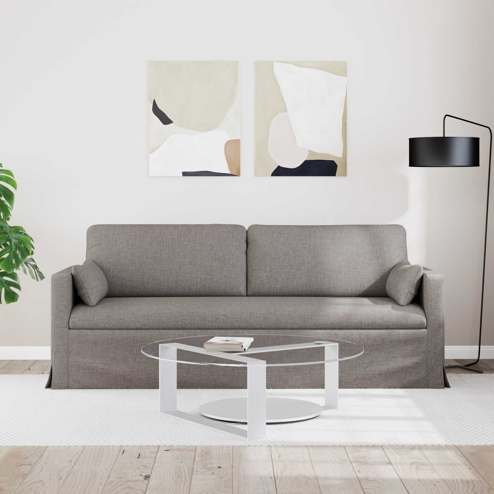 Sofa Sivo-smeđa 198 x 78 x 80 cm tkanina