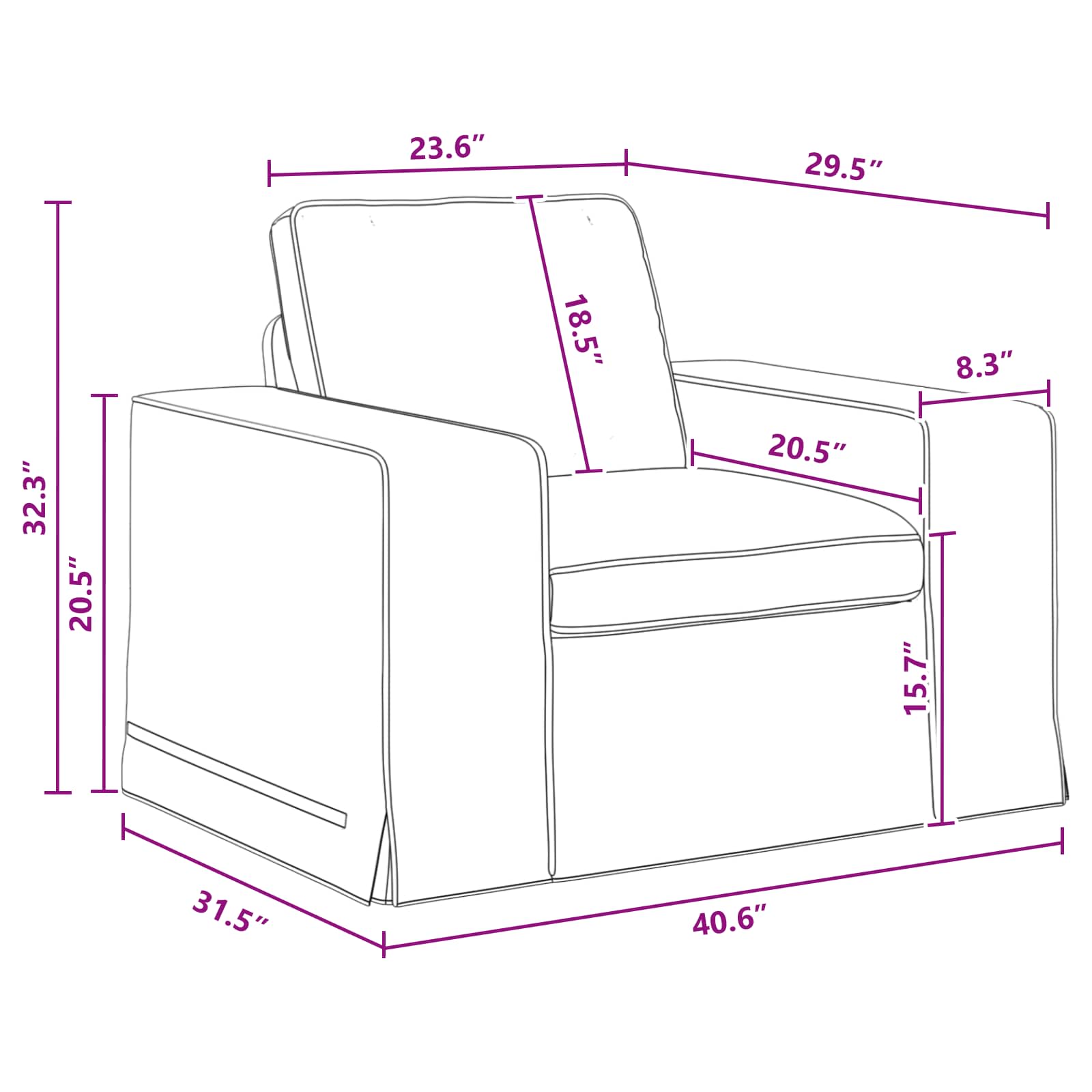 Sofa Tamno siva 103 x 80 x 82 cm tkanina
