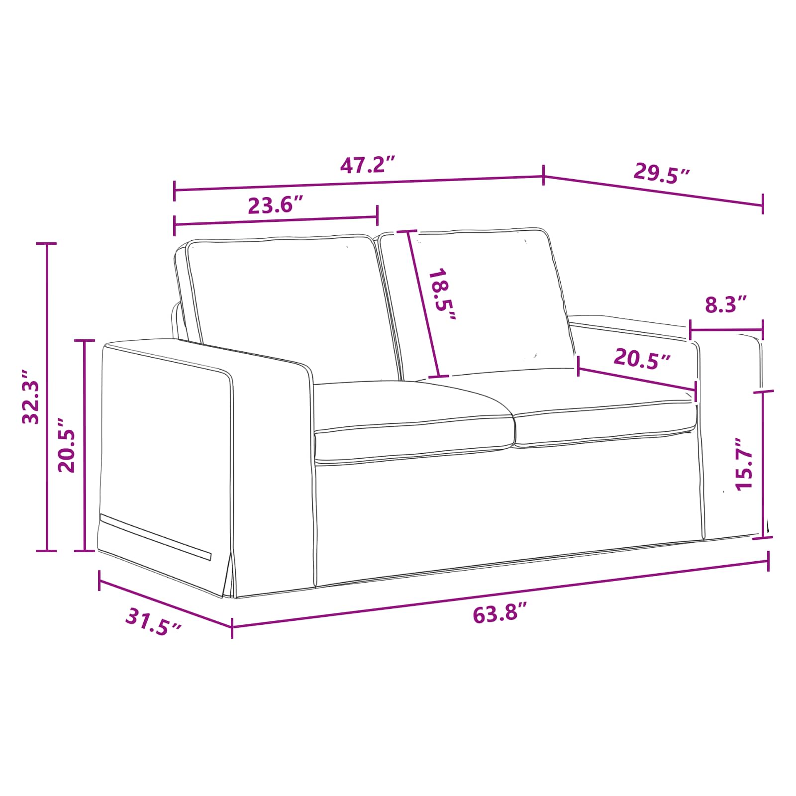 Sofa Tamno siva 162 x 80 x 82 cm tkanina