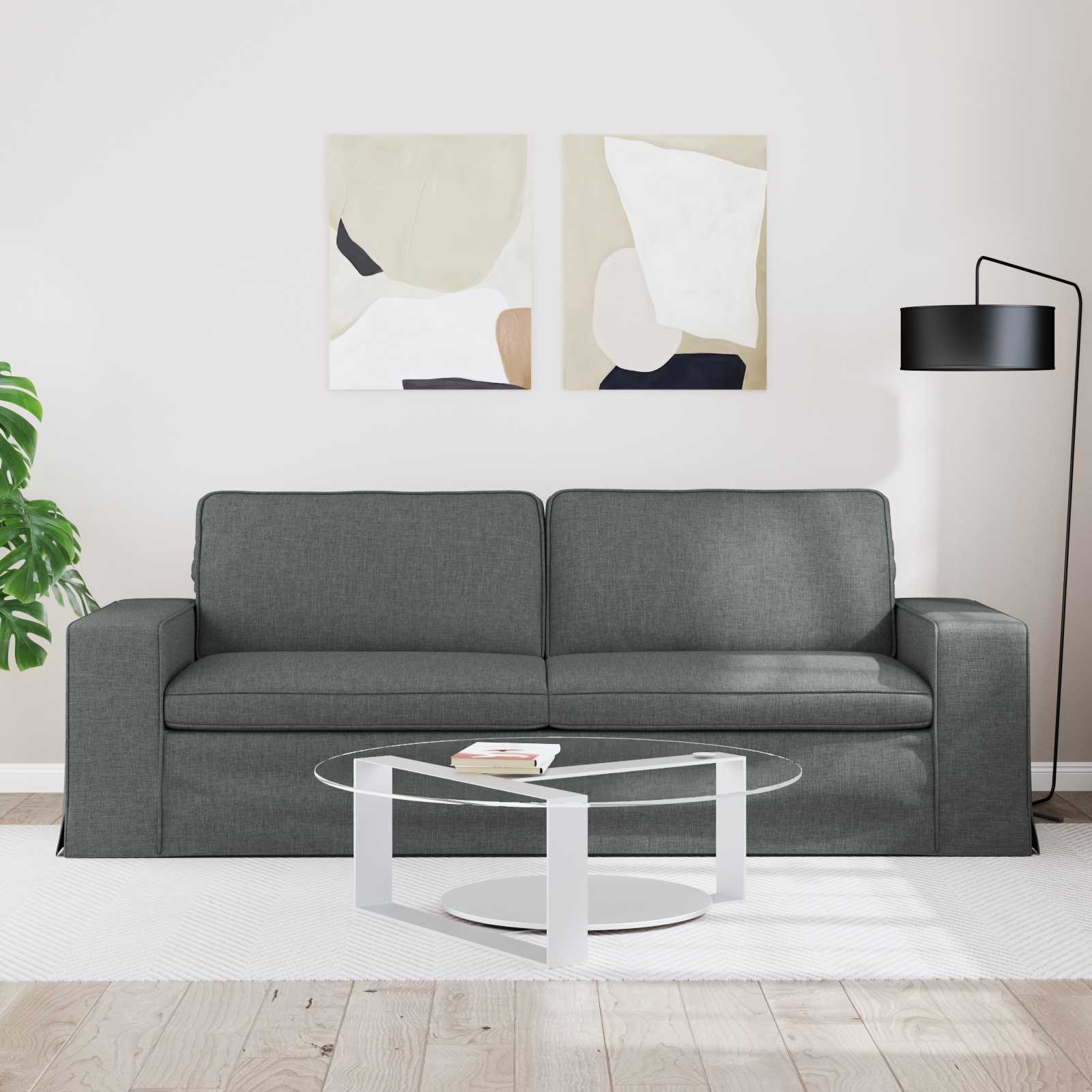Sofa Tamno siva 222 x 80 x 82 cm tkanina