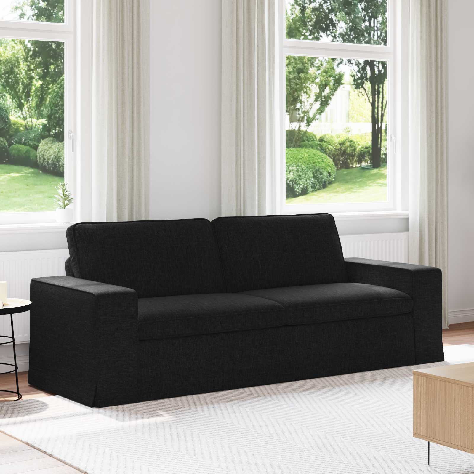 Sofa Crna 222 x 80 x 82 cm tkanina