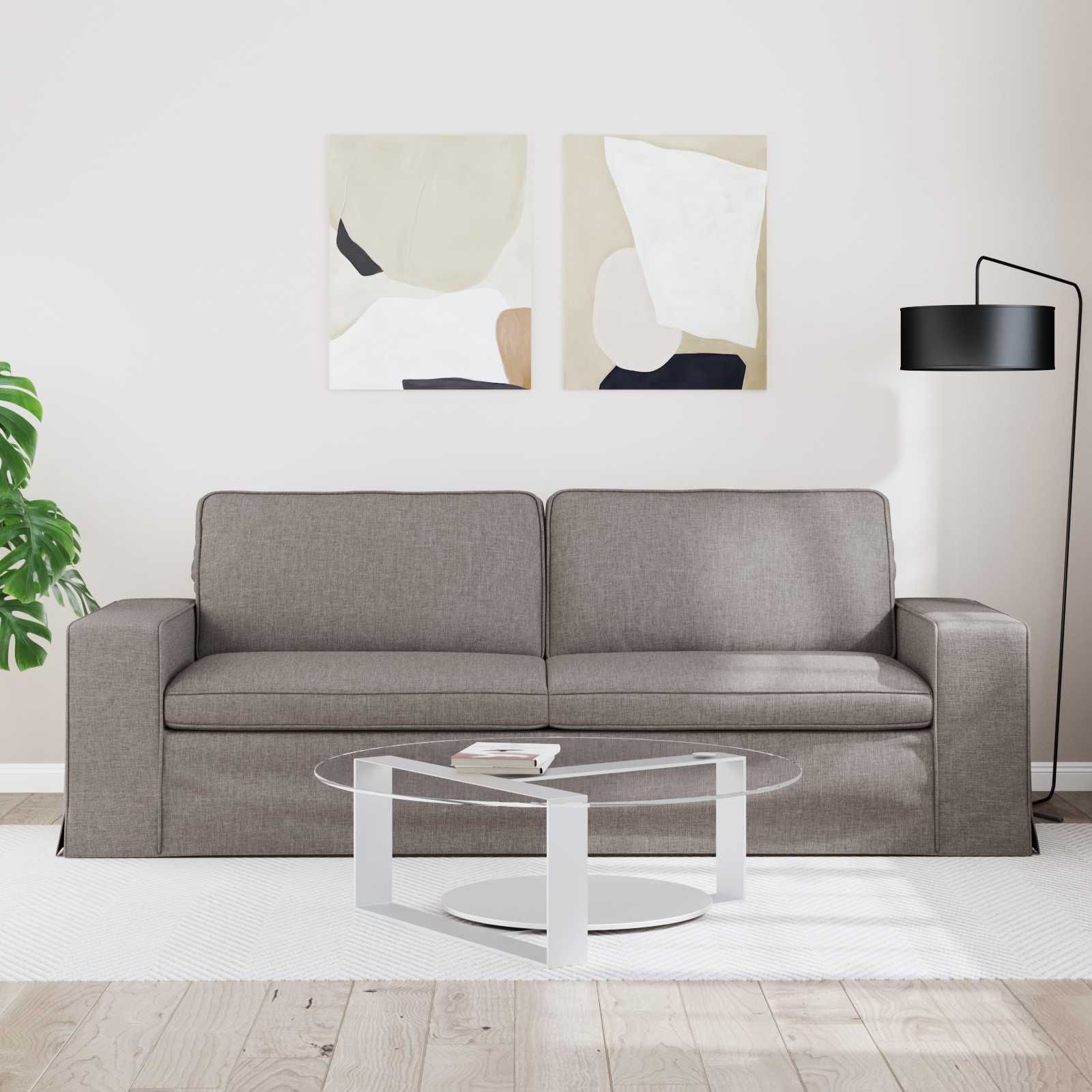 Sofa Sivo-smeđa 222 x 80 x 82 cm tkanina
