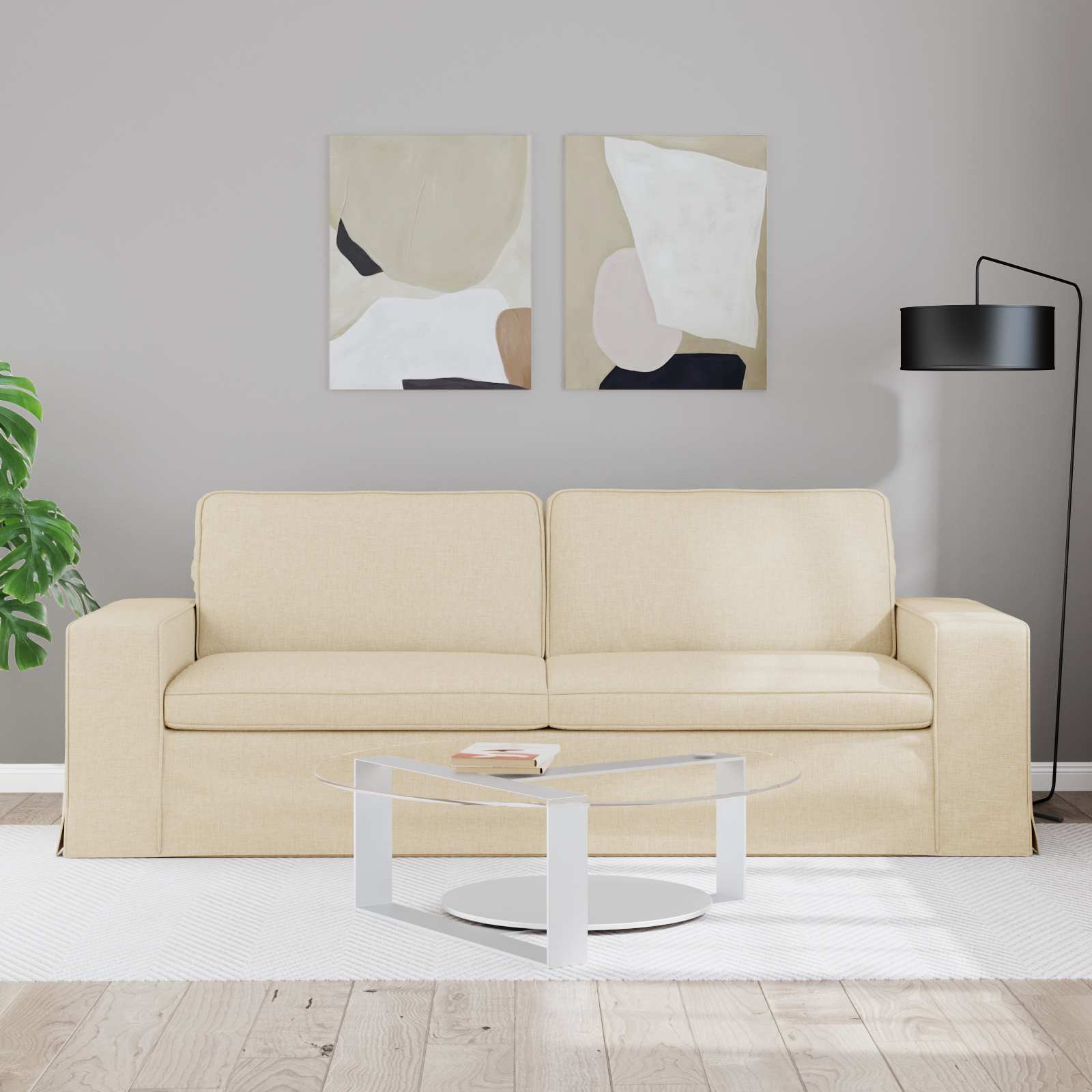 Sofa Krema 222 x 80 x 82 cm tkanina