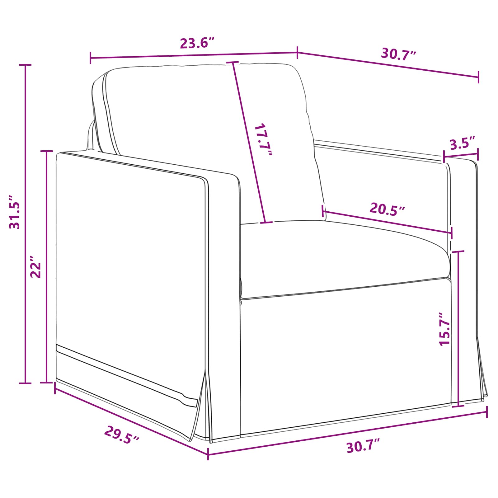 Sofa Tamno siva 78 x 78 x 80 cm Baršun
