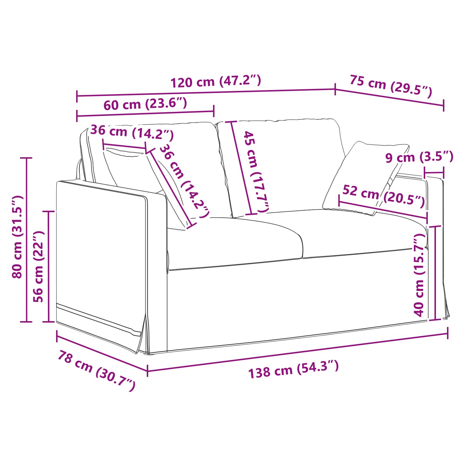 Sofa Tamnozelena 138 x 78 x 80 cm Baršun