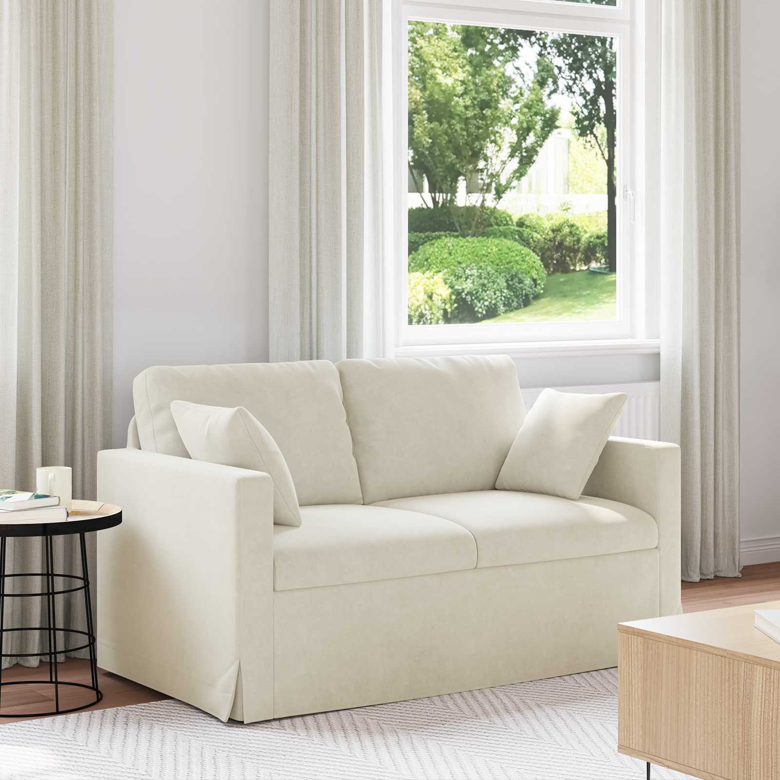 Sofa Krema 138 x 78 x 80 cm Baršun