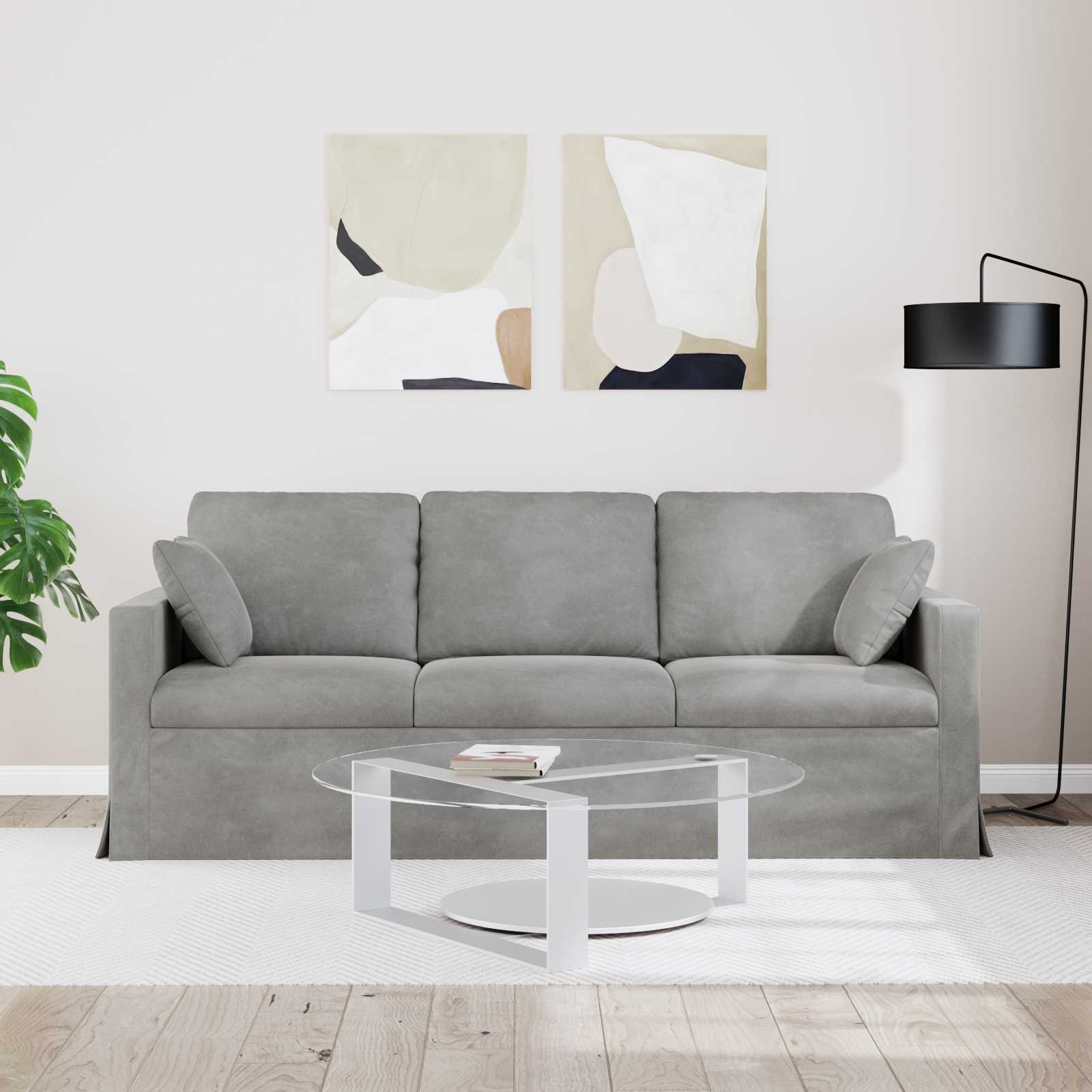 Sofa Svijetlo siva 198 x 78 x 80 cm Baršun
