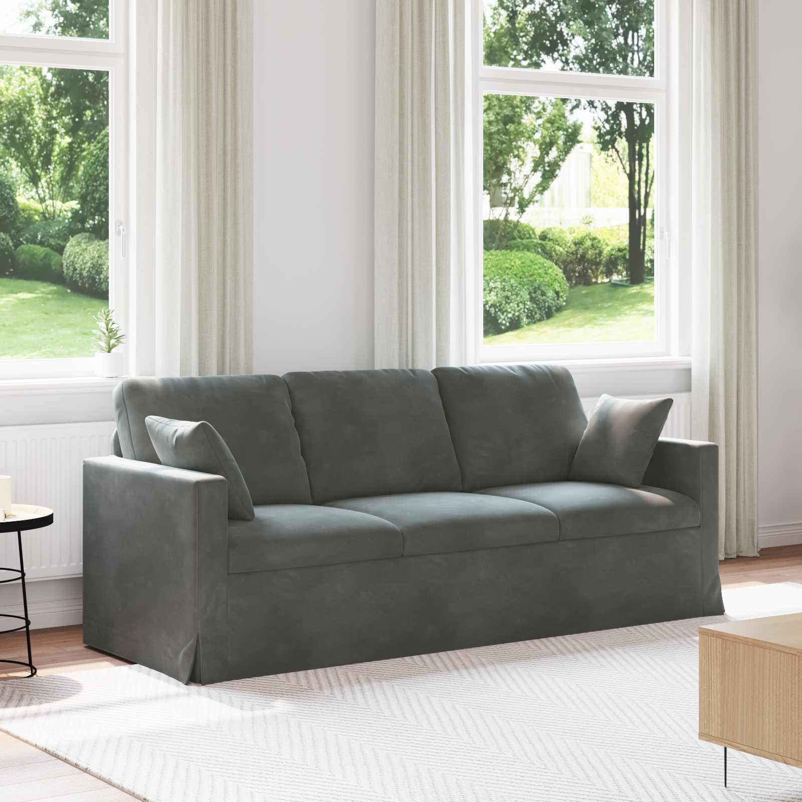 Sofa Tamno siva 198 x 78 x 80 cm Baršun