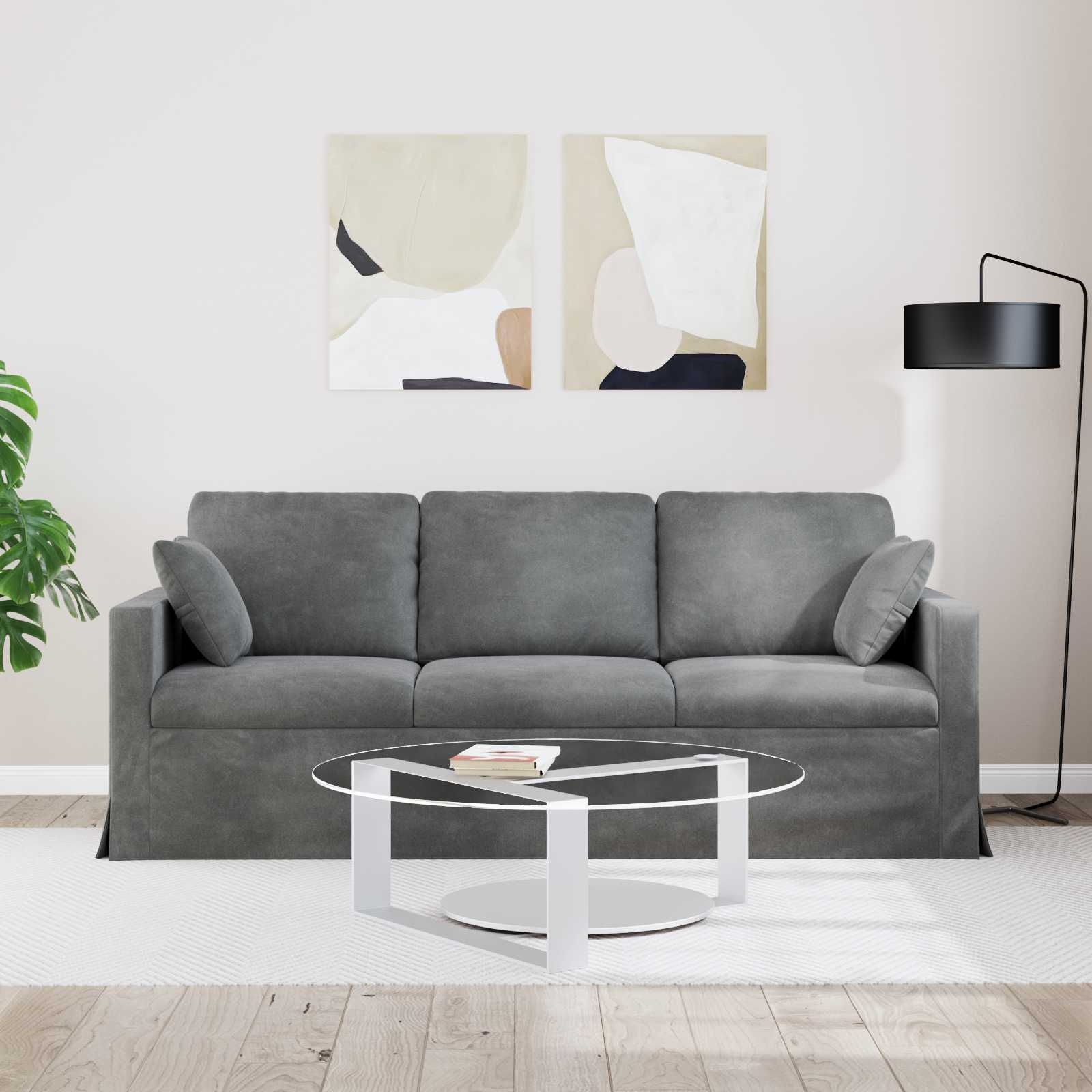 Sofa Tamno siva 198 x 78 x 80 cm Baršun