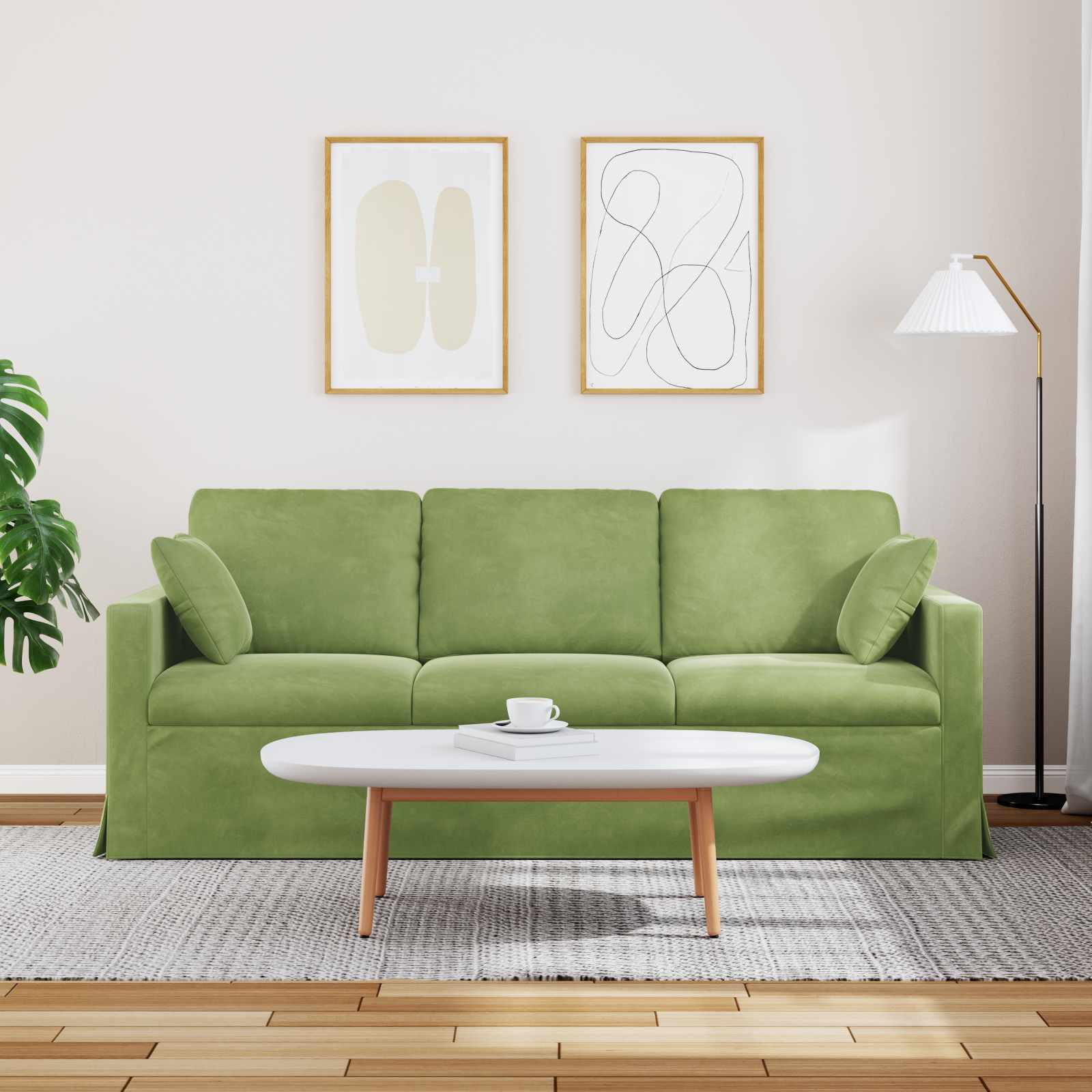 Sofa Svijetlo zelena 198 x 78 x 80 cm Baršun