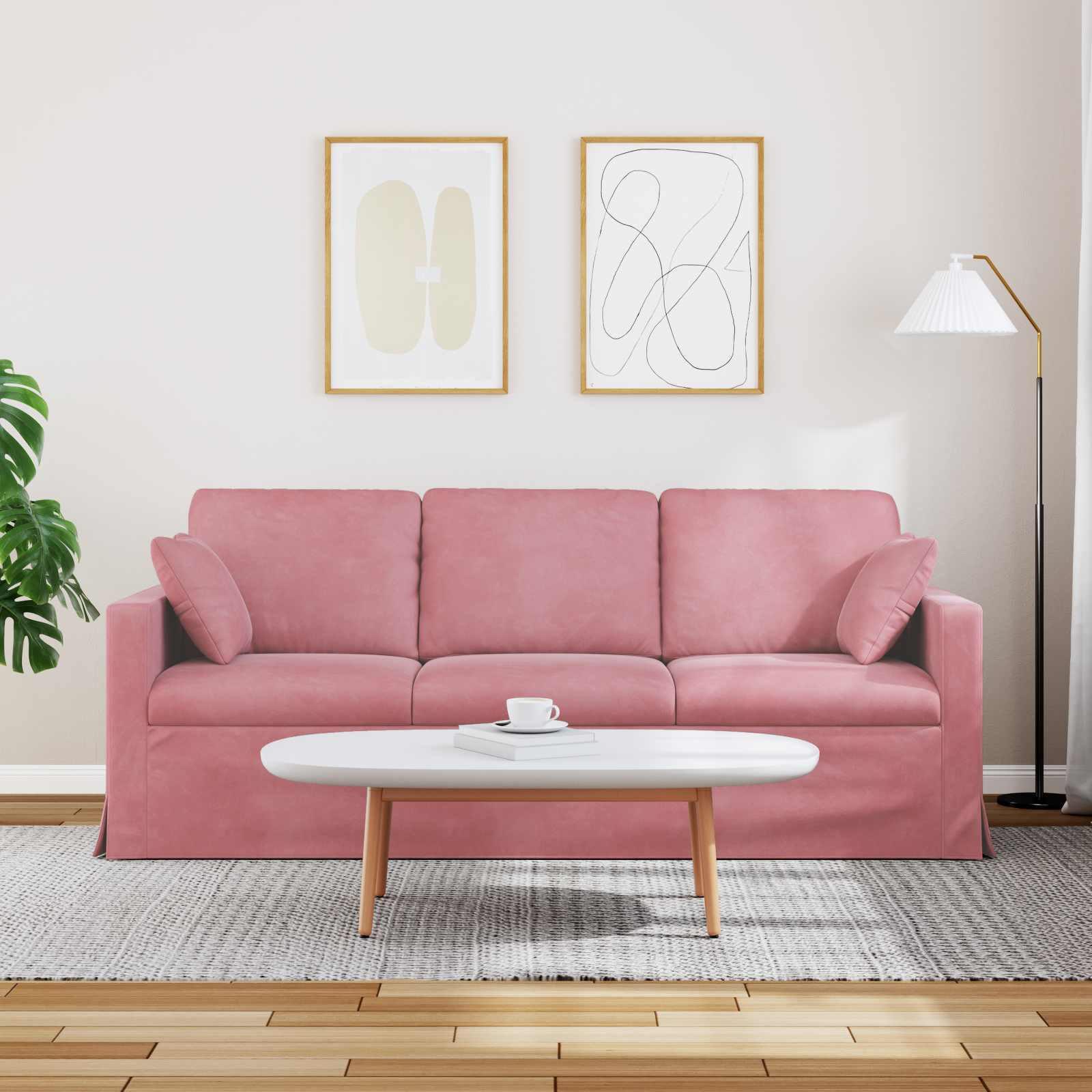 Sofa Ružičasta 198 x 78 x 80 cm Baršun