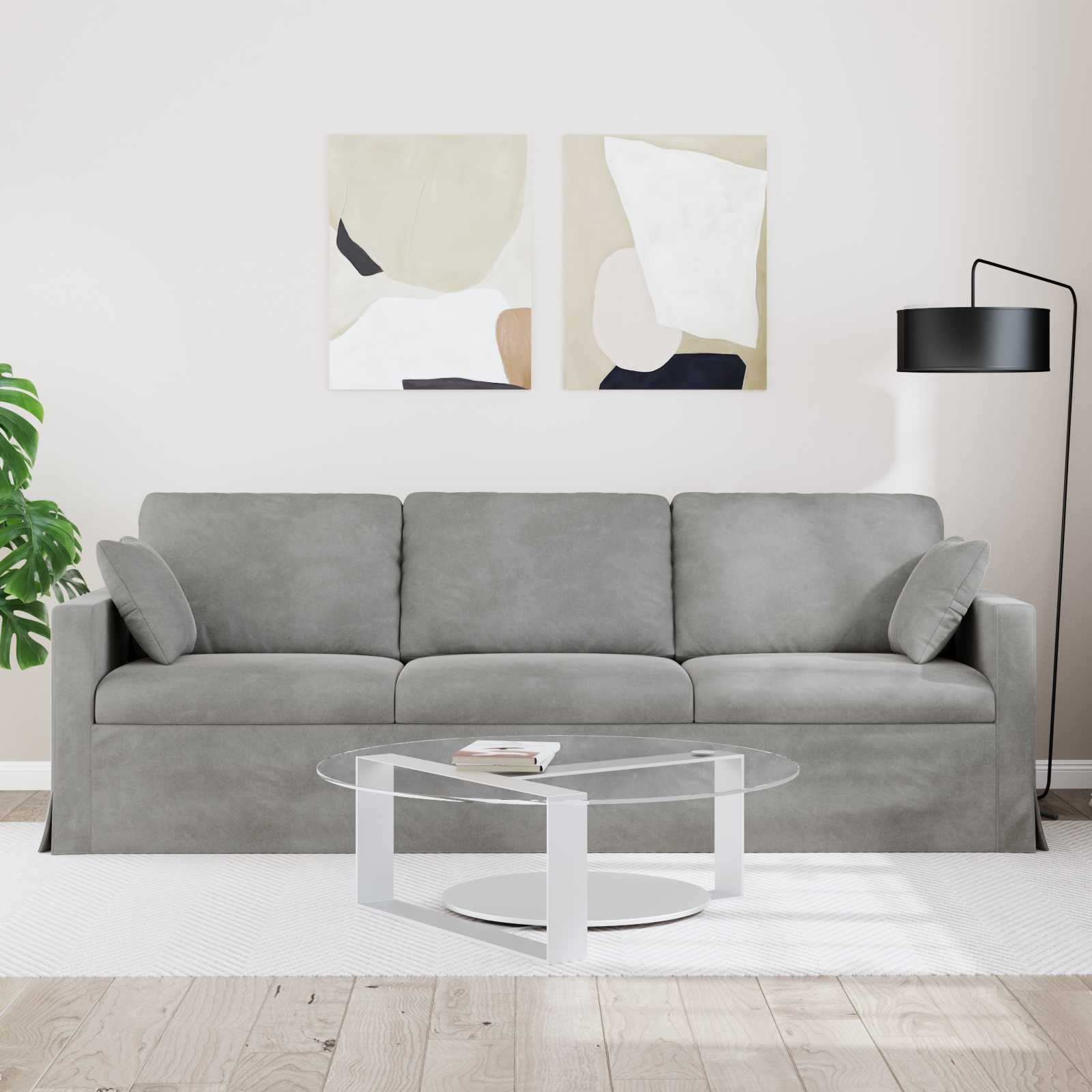 Sofa Svijetlo siva 228 x 78 x 80 cm Baršun