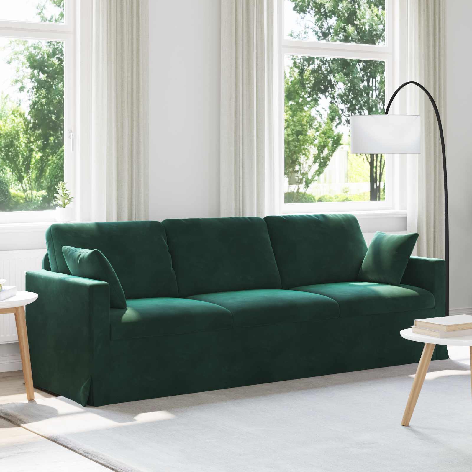 Sofa Tamnozelena 228 x 78 x 80 cm Baršun