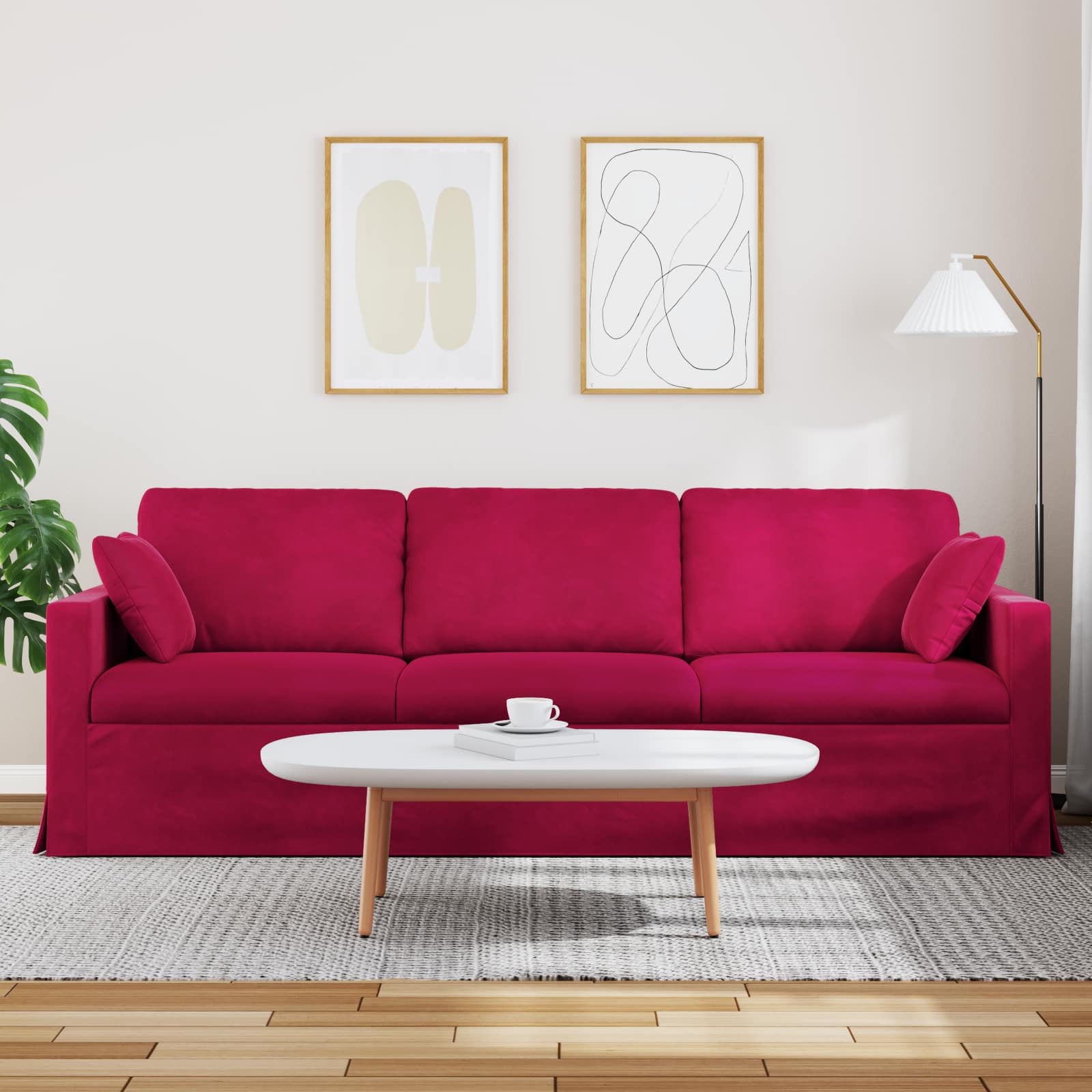 Sofa Vinska crvena 228 x 78 x 80 cm Baršun