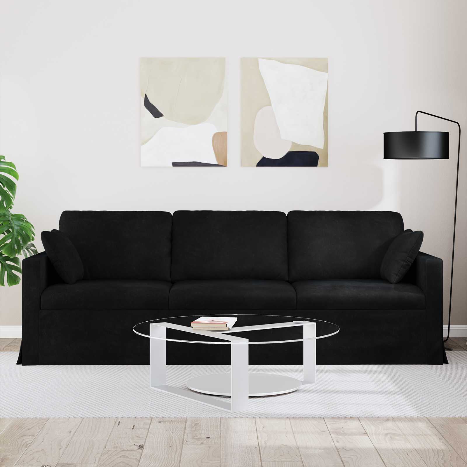 Sofa Crna 228 x 78 x 80 cm Baršun