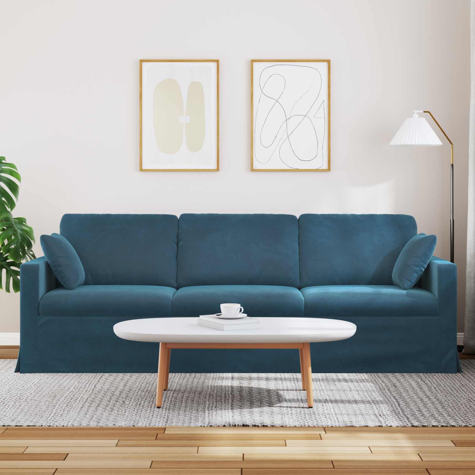 Sofa Plava 228 x 78 x 80 cm Baršun