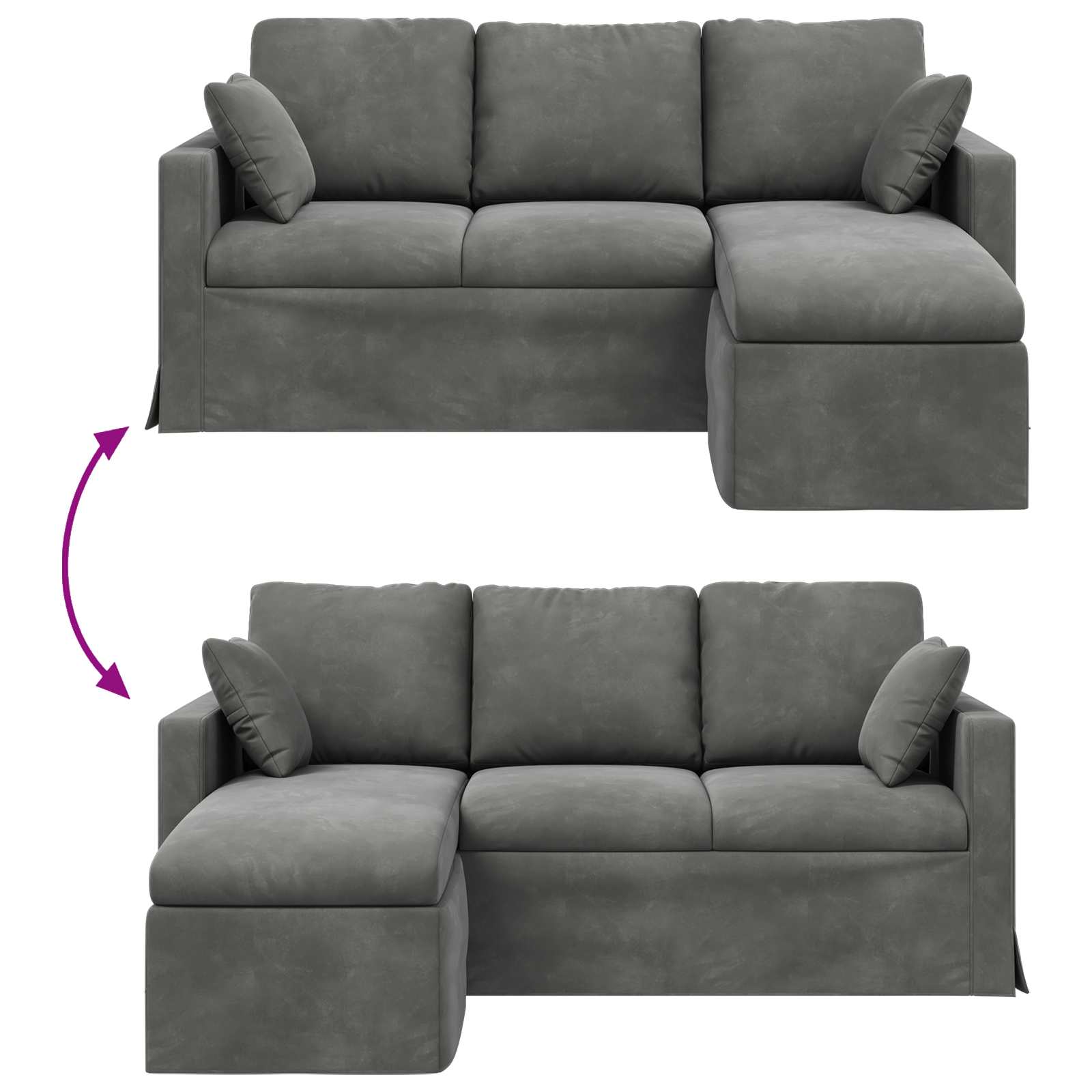 Sofa Tamno siva 178 x 134 x 80 cm Baršun