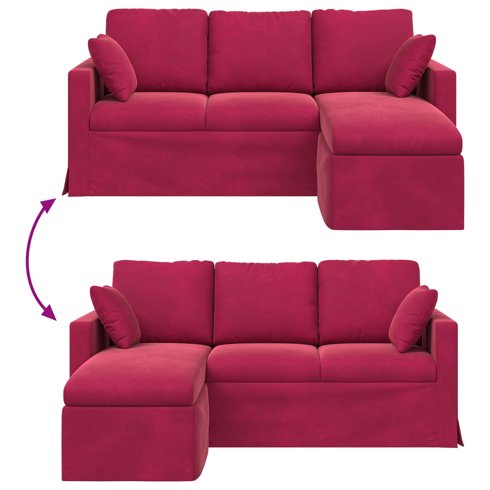 Sofa Vinska crvena 178 x 134 x 80 cm Baršun