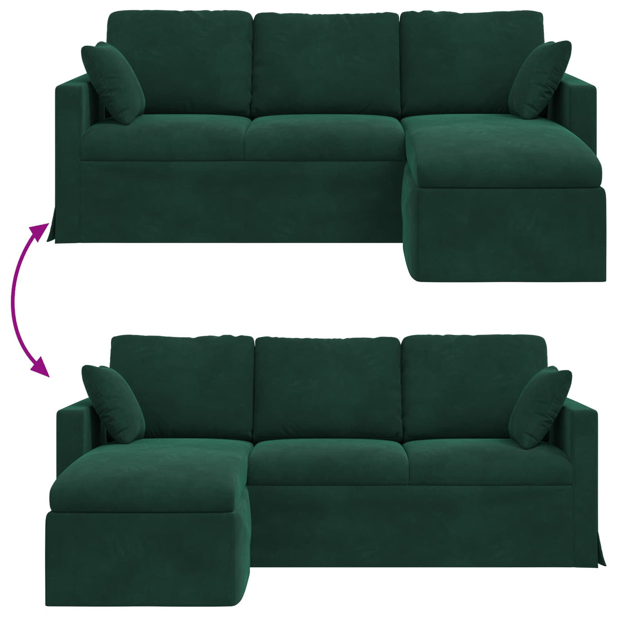 Sofa Tamnozelena 198 x 134 x 80 cm Baršun