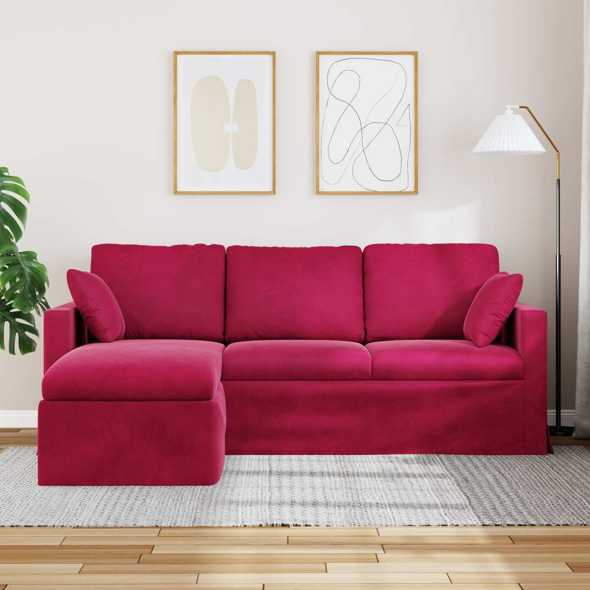 Sofa Vinska crvena 198 x 134 x 80 cm Baršun