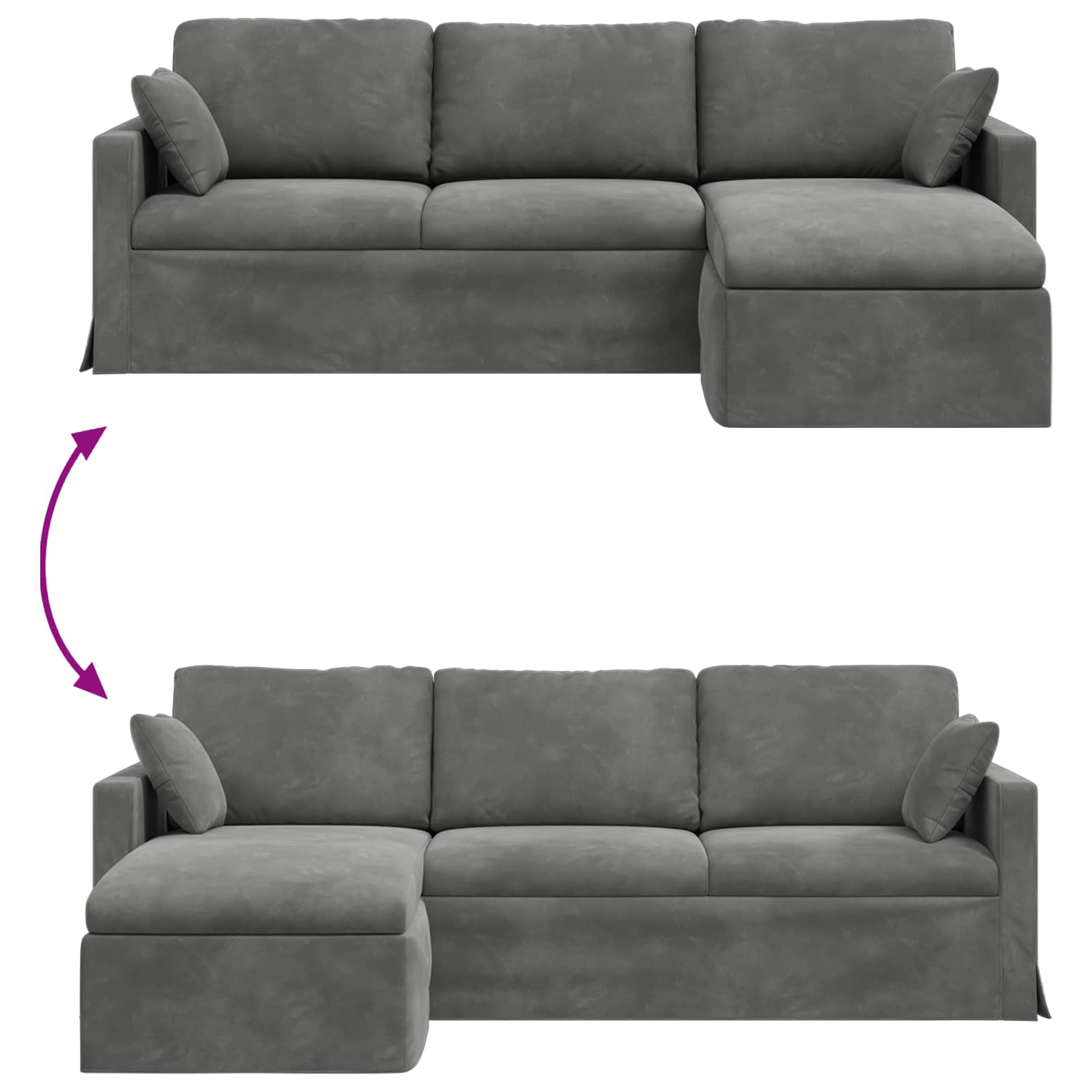 Sofa Tamno siva 228 x 134 x 80 cm Baršun