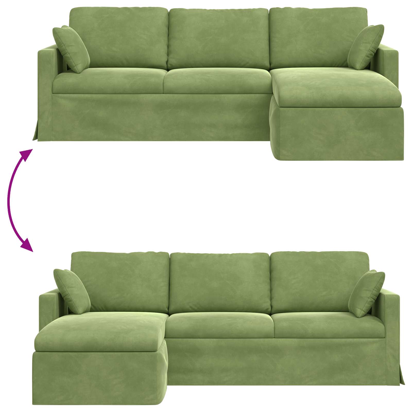 Sofa Svijetlo zelena 228 x 134 x 80 cm Baršun