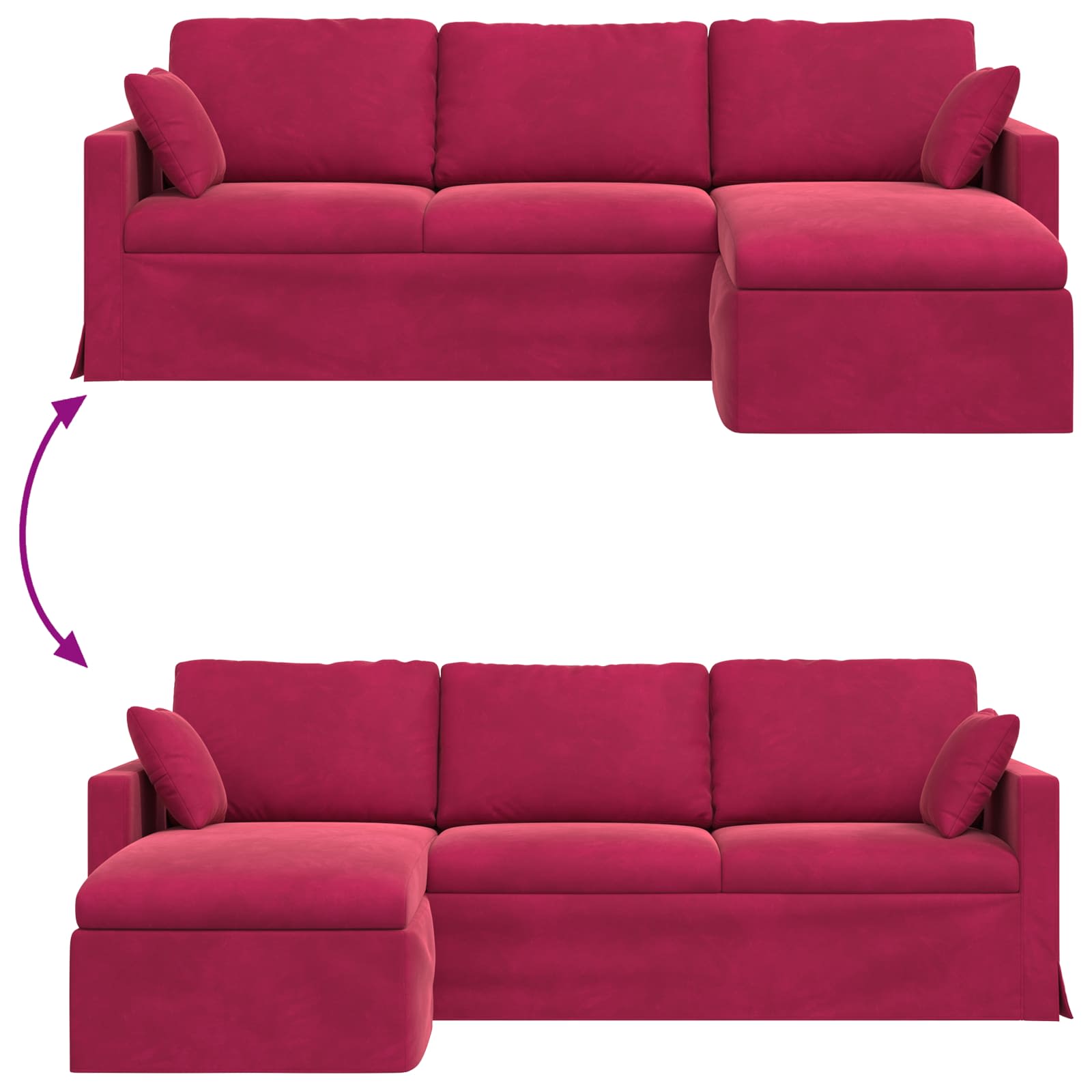Sofa Vinska crvena 228 x 134 x 80 cm Baršun