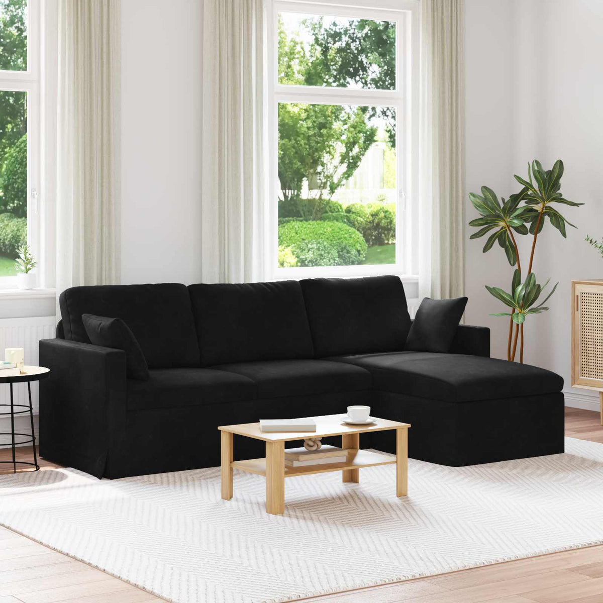 Sofa Crna 228 x 134 x 80 cm Baršun