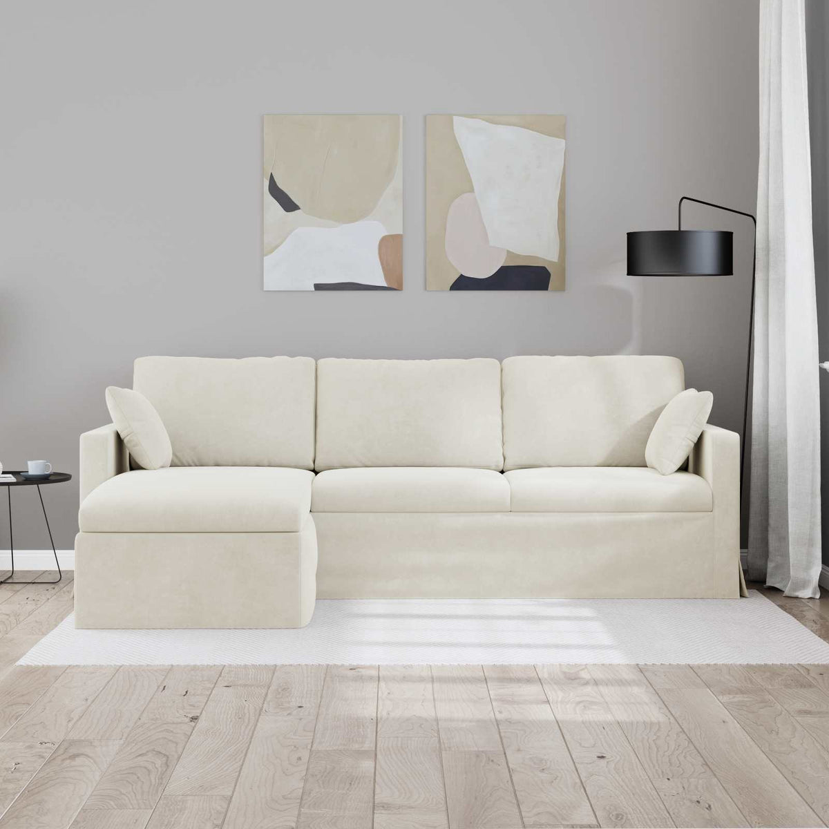 Sofa Krema 228 x 134 x 80 cm Baršun