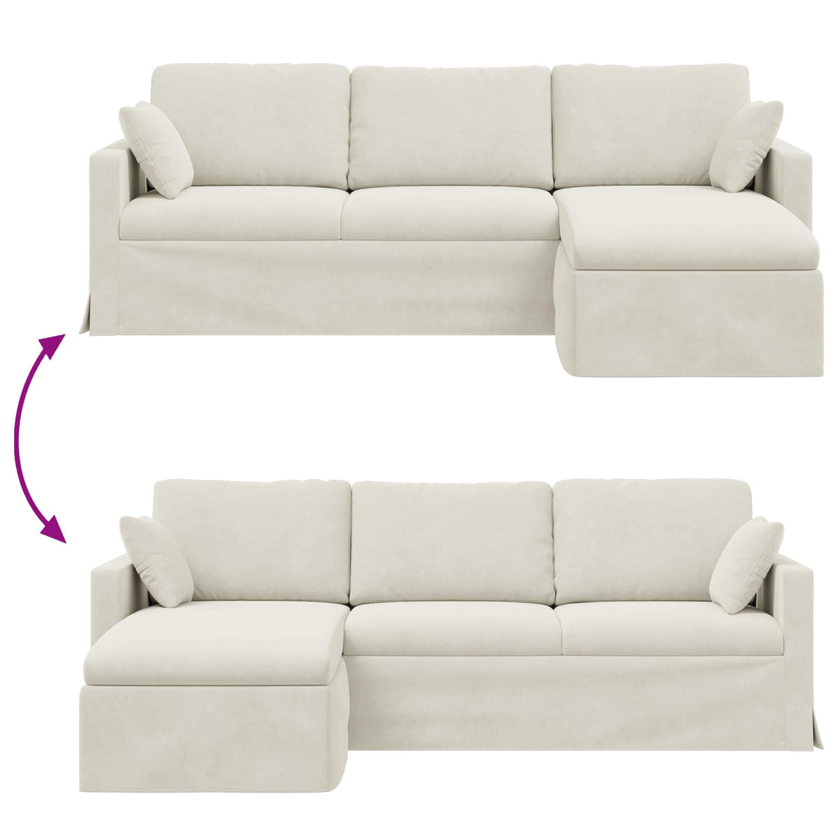 Sofa Krema 228 x 134 x 80 cm Baršun