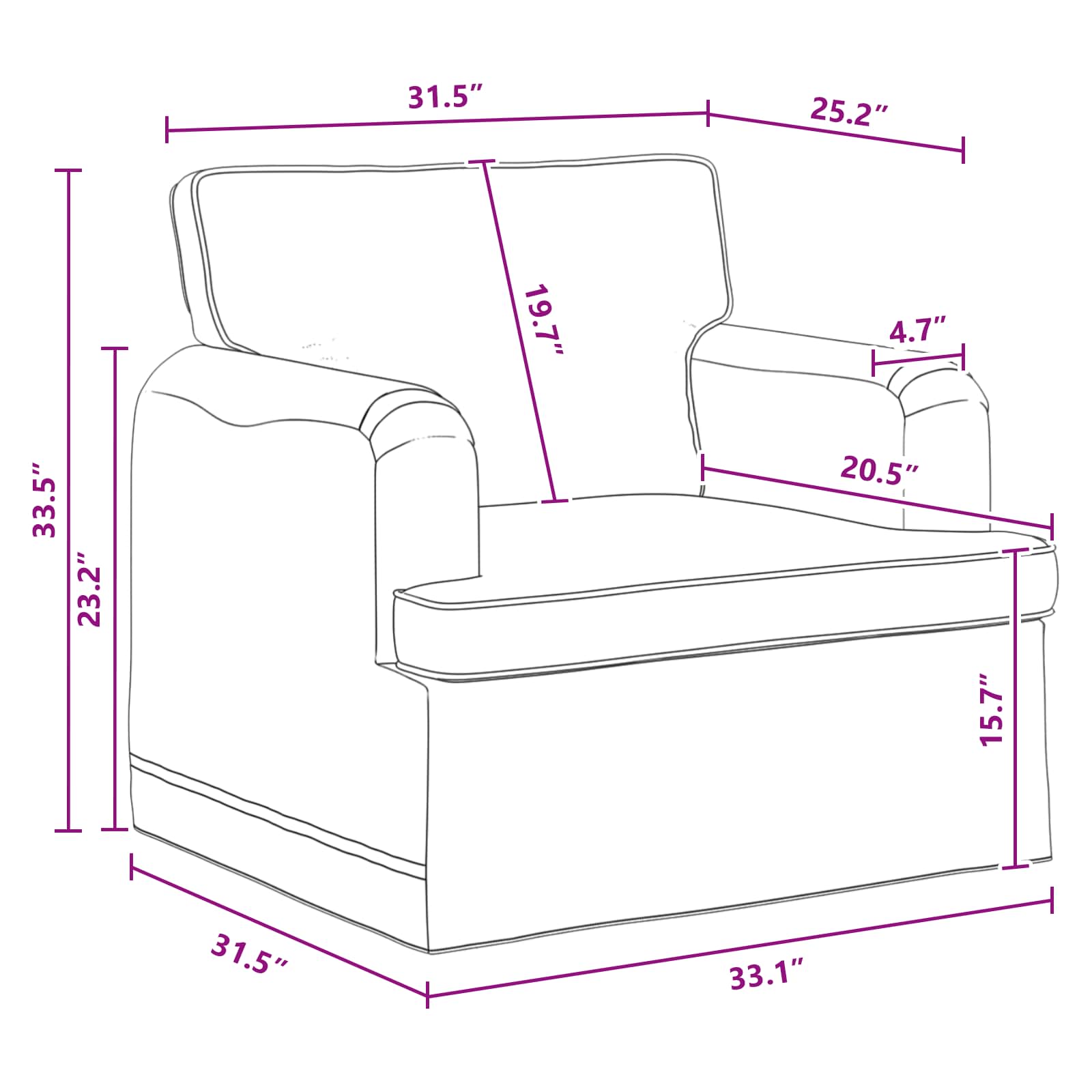 Sofa Tamno siva 84 x 80 x 85 cm tkanina