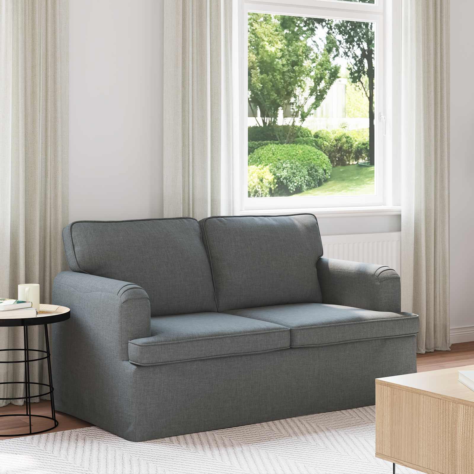 Sofa Tamno siva 144 x 80 x 85 cm tkanina