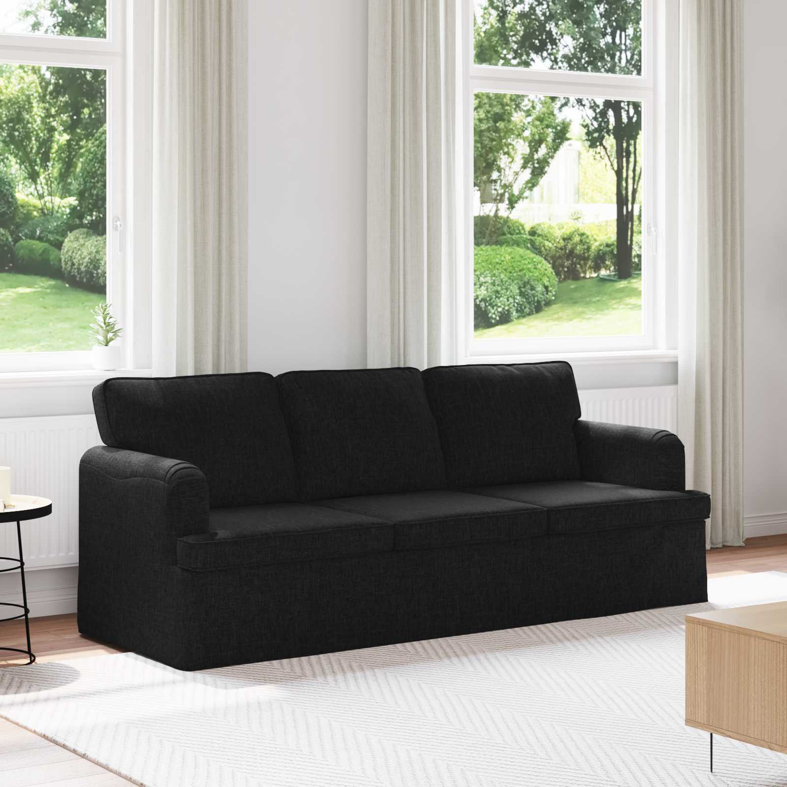 Sofa Crna 201 x 80 x 85 cm tkanina