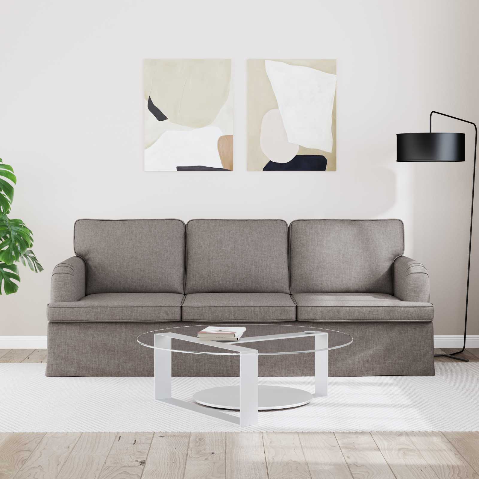 Sofa Sivo-smeđa 201 x 80 x 85 cm tkanina