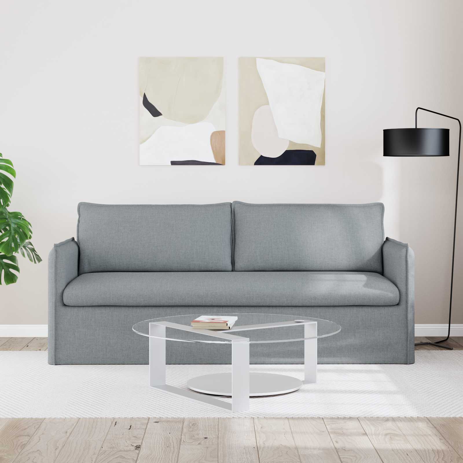 Sofa Svijetlo siva 196 x 82 x 85 cm tkanina
