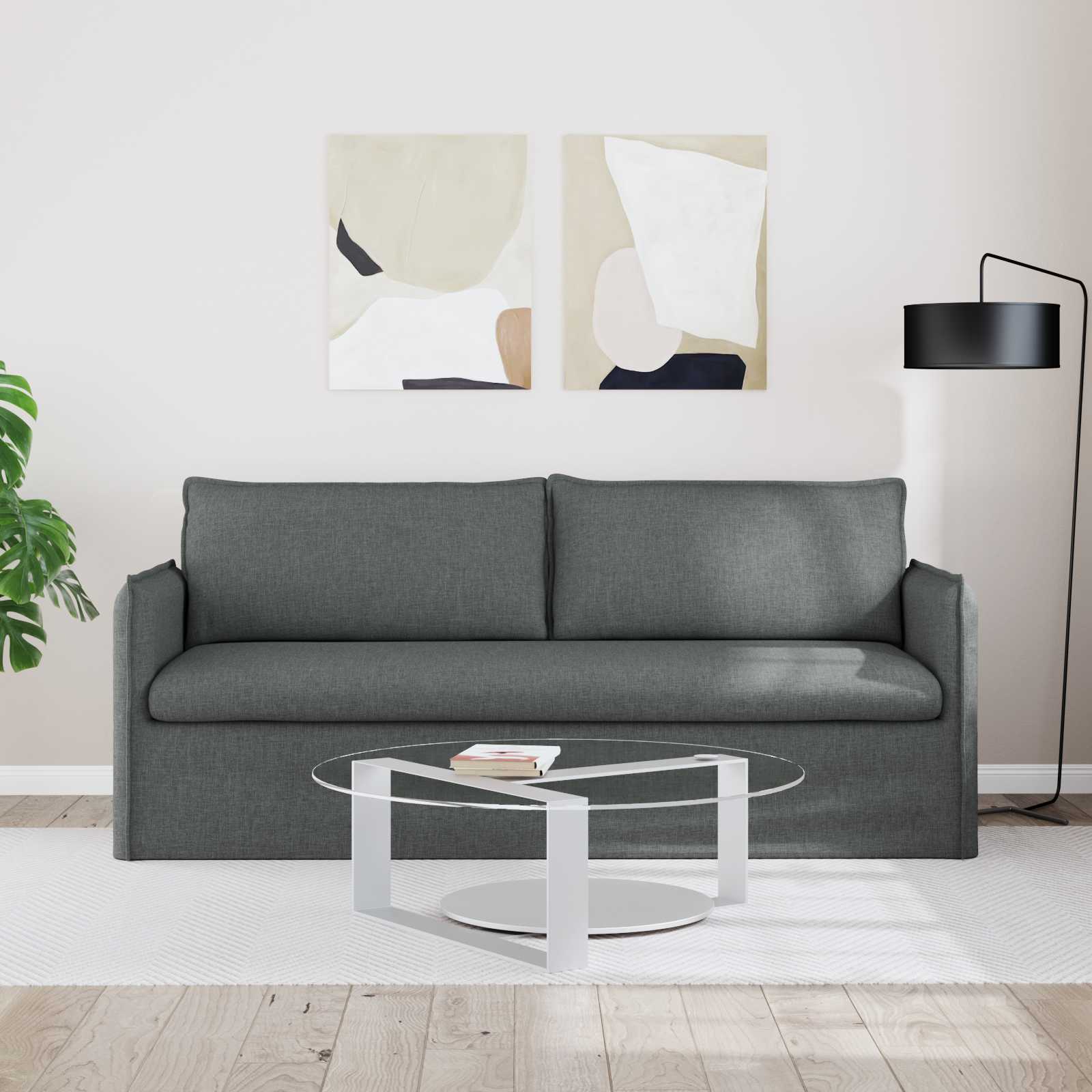 Sofa Tamno siva 196 x 82 x 85 cm tkanina