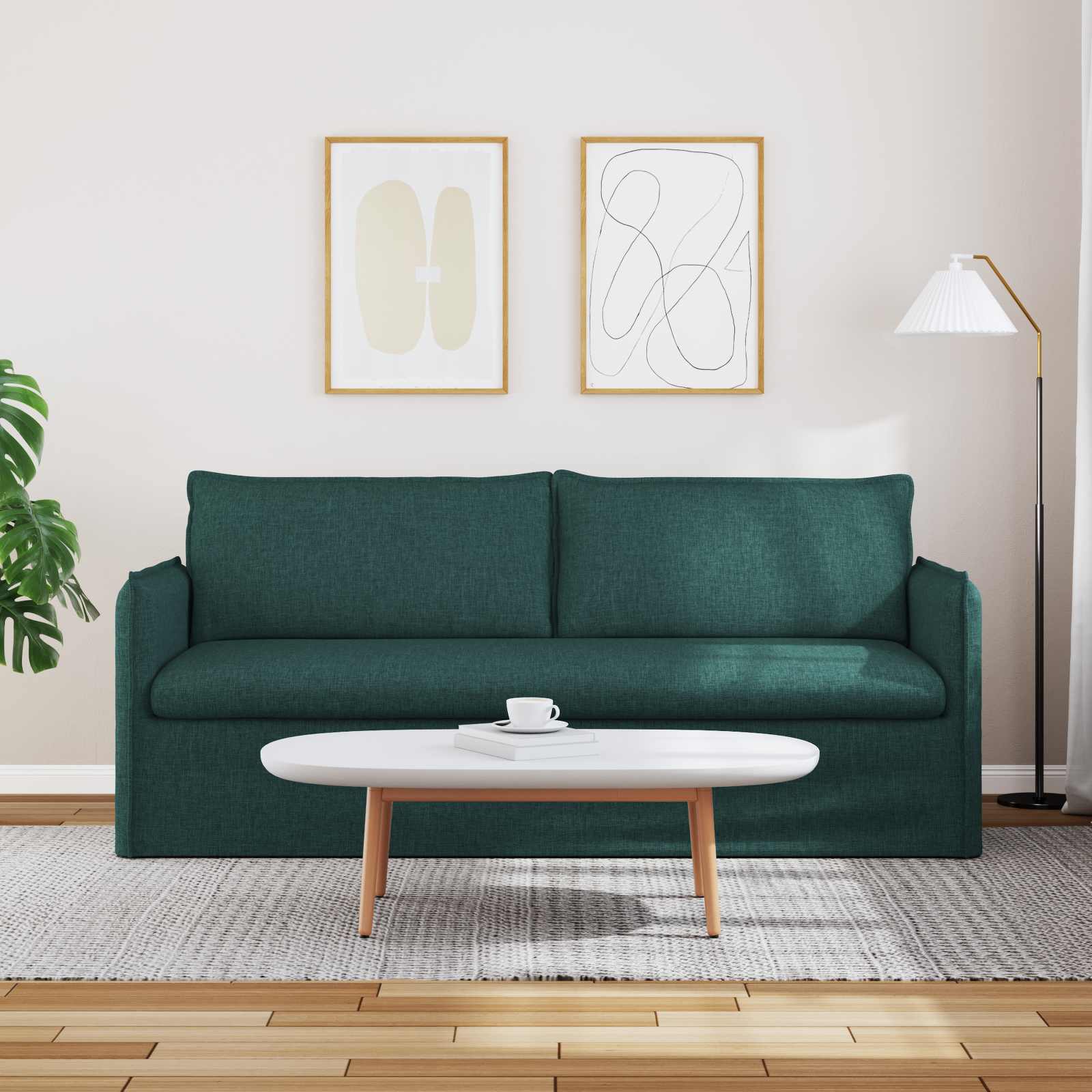 Sofa Tamnozelena 196 x 82 x 85 cm tkanina