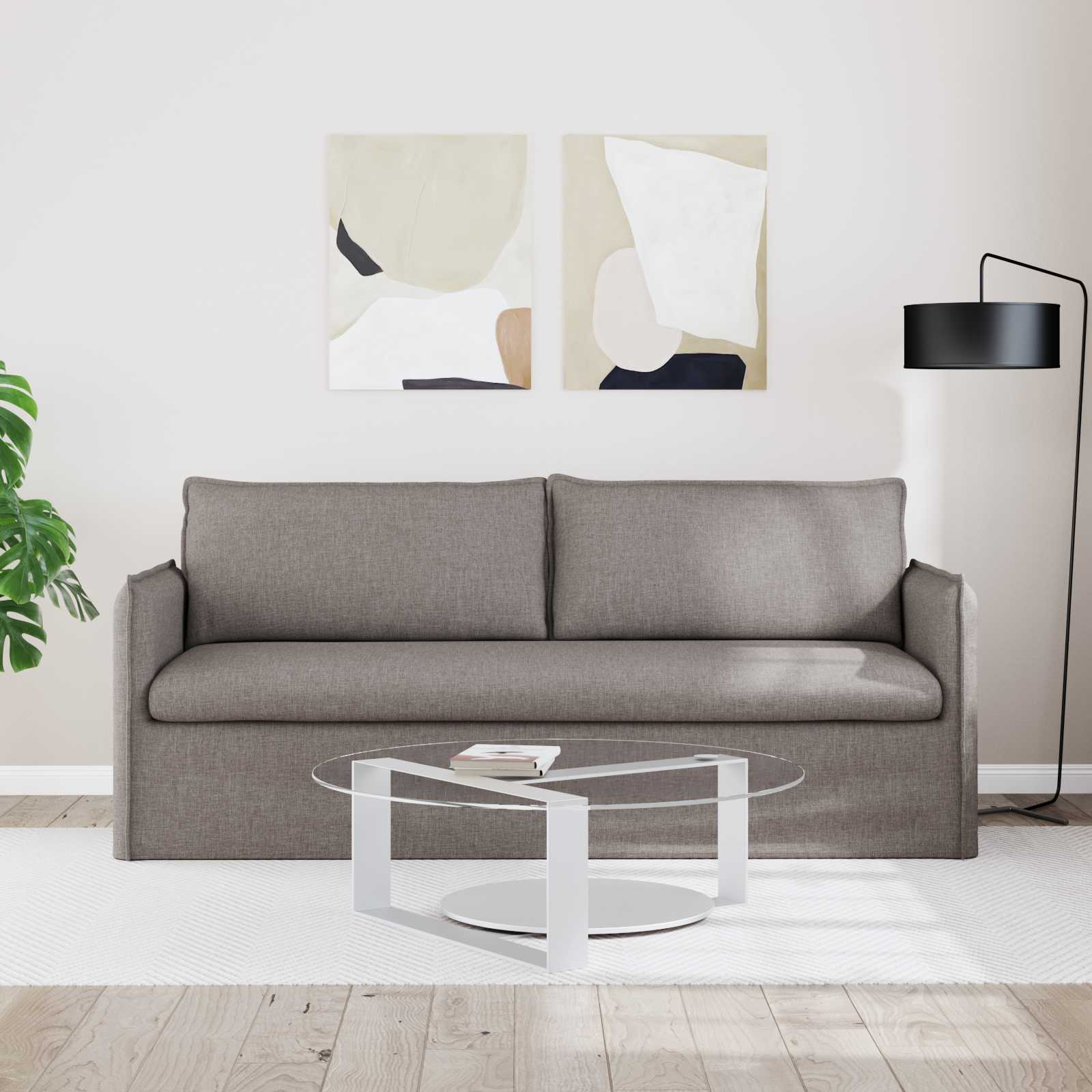 Sofa Sivo-smeđa 196 x 82 x 85 cm tkanina