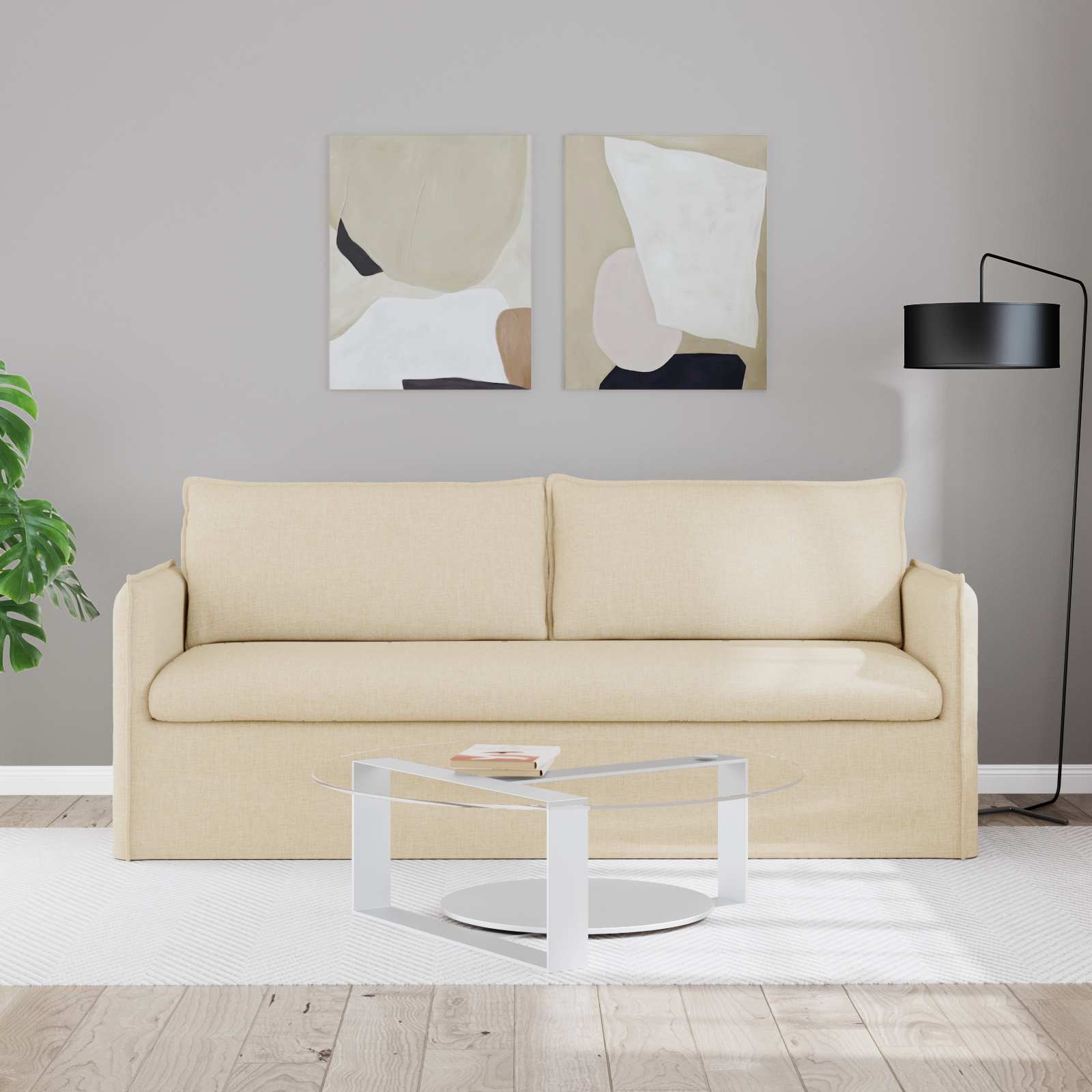 Sofa Krema 196 x 82 x 85 cm tkanina
