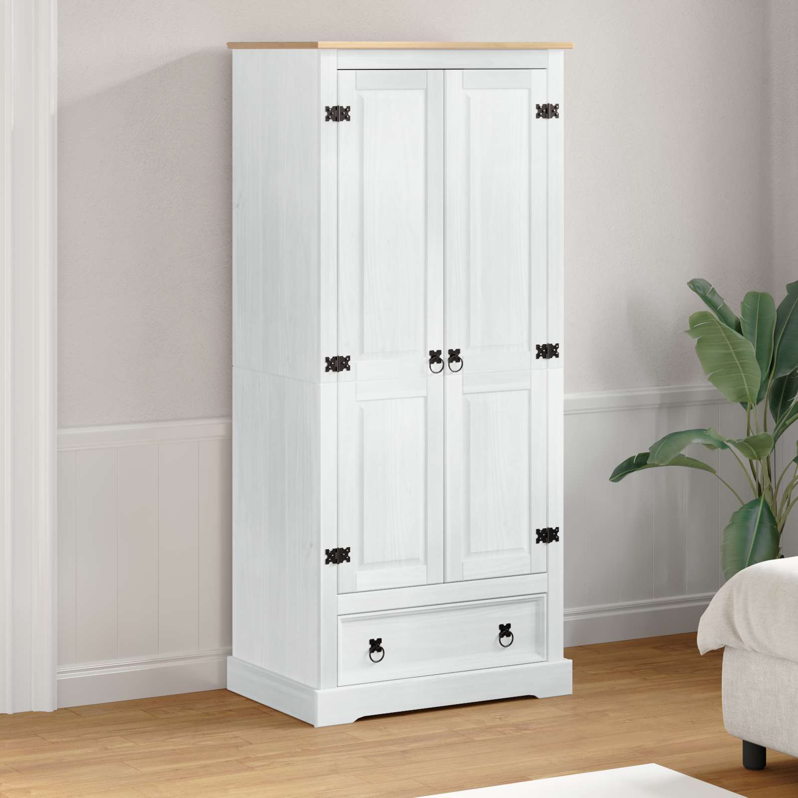 Ormari s ladicama Bijelo 76 x 50 x 170 cm Čvrsto borovo drvo