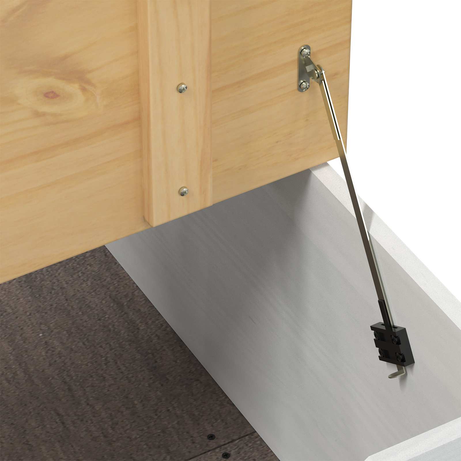 storage box s policom Bijelo 78 x 78 x 45 cm Čvrsto borovo drvo