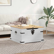 storage box s policom Bijelo 78 x 78 x 45 cm Čvrsto borovo drvo