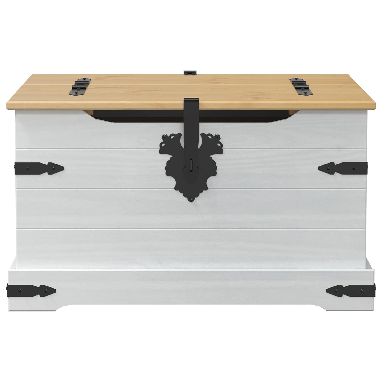storage box s policom Bijelo 78 x 78 x 45 cm Čvrsto borovo drvo