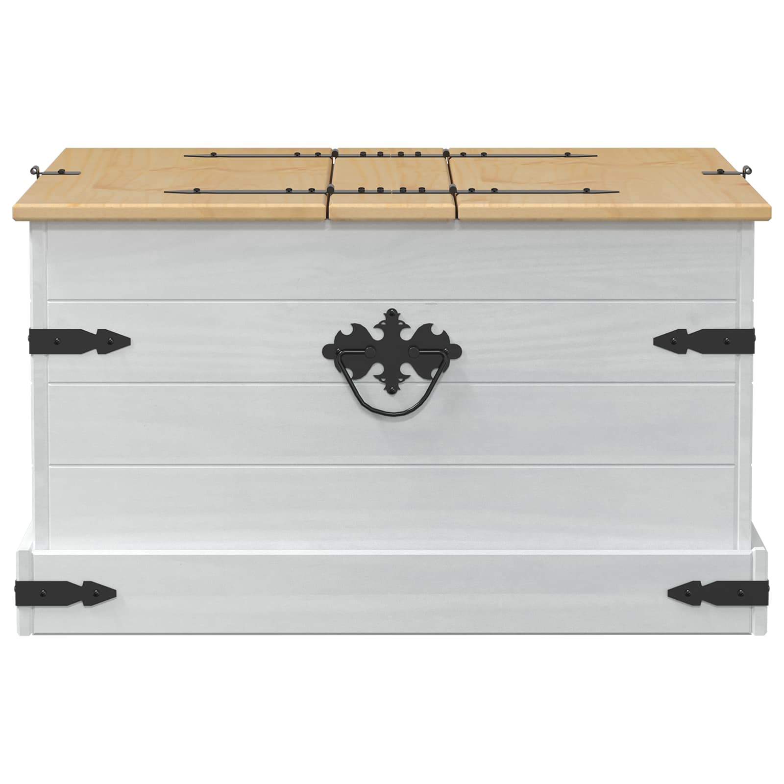 storage box s policom Bijelo 78 x 78 x 45 cm Čvrsto borovo drvo