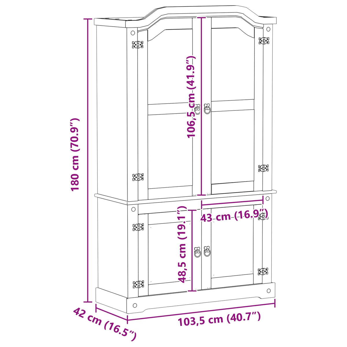 Ormar za izlaganje Bijelo 103.5 x 42 x 180 cm
