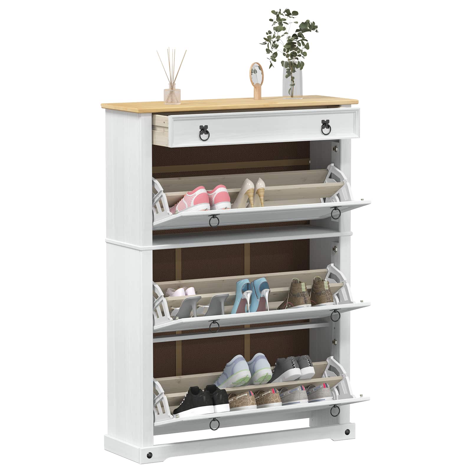 Ormar za cipele s ladicama Corona Bijelo 99 x 32 x 138 cm