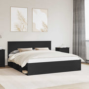 Krevetna konstrukcija Crna 200 x 200 cm Konstruirano drvo