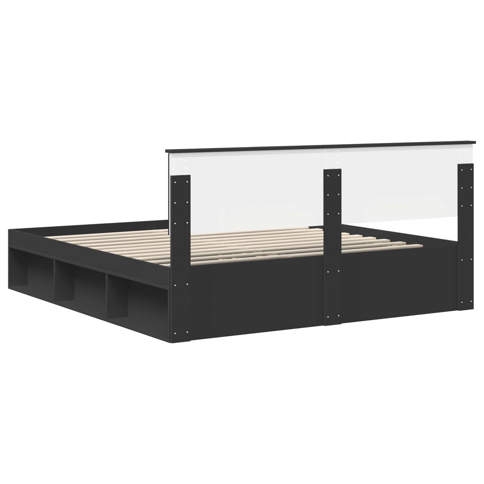 Krevetna konstrukcija Crna 200 x 200 cm Konstruirano drvo