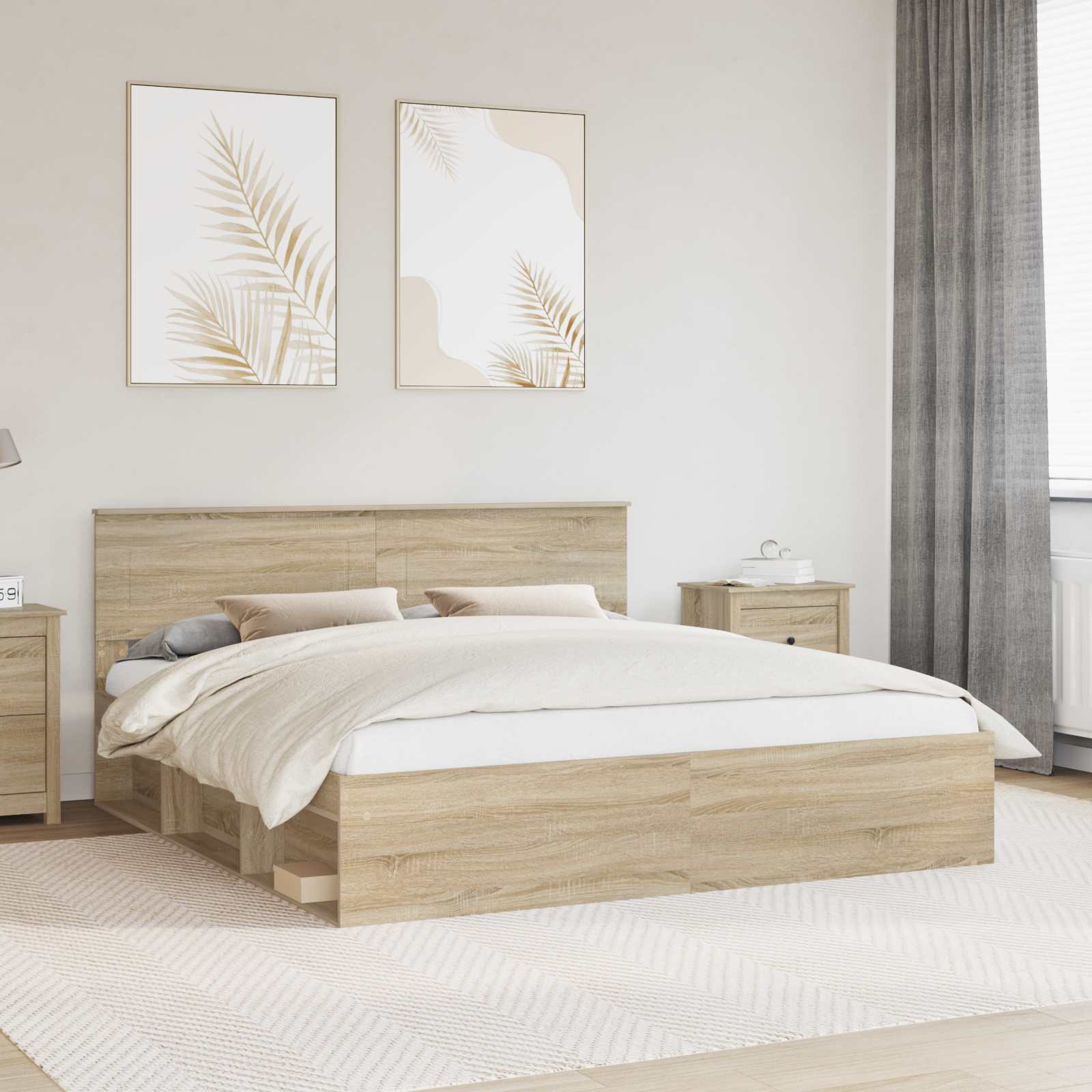 Krevetna konstrukcija Sonoma 200 x 200 cm Konstruirano drvo